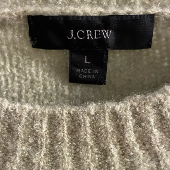 J. Crew black label boucle cashmere sweater light green slouchy Large - Picture 6 of 7